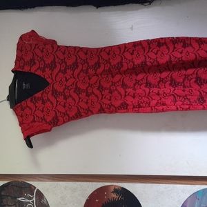 Red and black formal dress